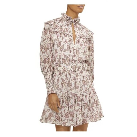 NICHOLAS Abbey Mini Dress Size 8 Floral Ruffle Designer Garden Spring No Belt - Picture 1 of 11